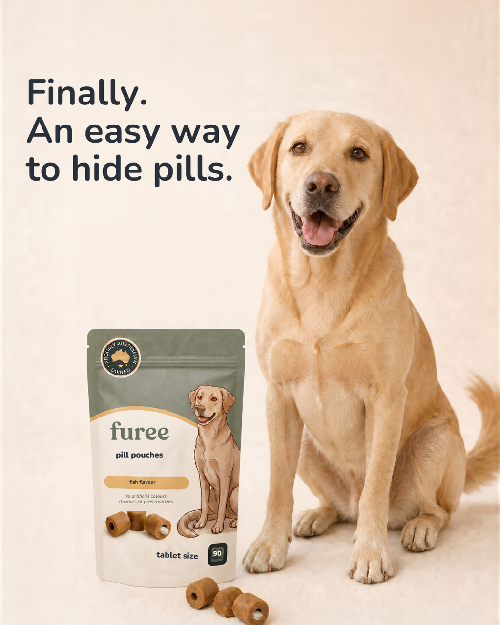 Furee Pill Pouches™ — a simpler way to give the daily tablet